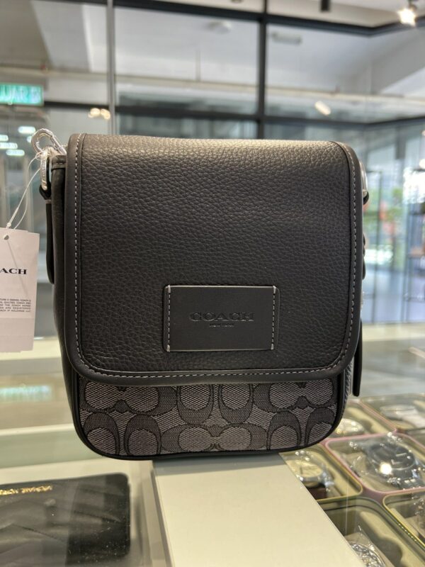 Coach Lucas Crossbody In Signature Canvas (Charcoal) - Image 4