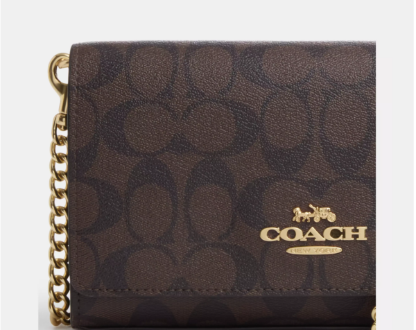 Coach Flap Clutch Crossbody (Brown Black) - Image 3