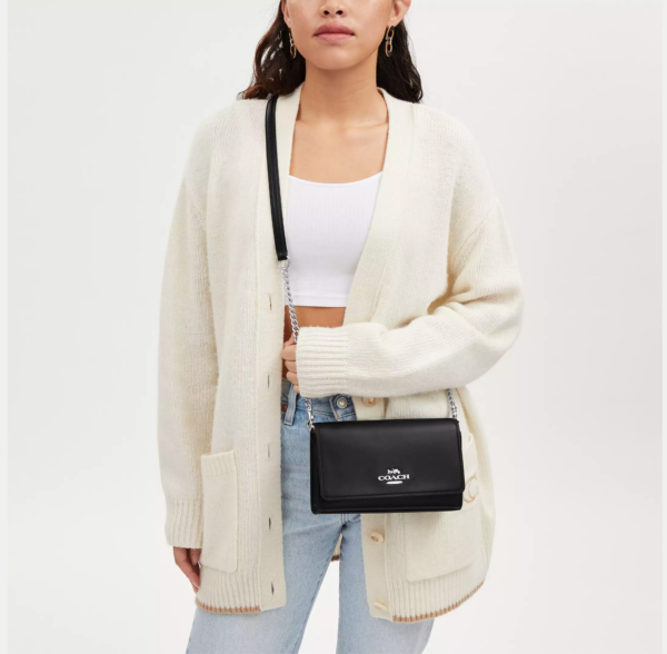 [Pre Order]- Coach Flap Clutch Crossbody (Black) - Image 2