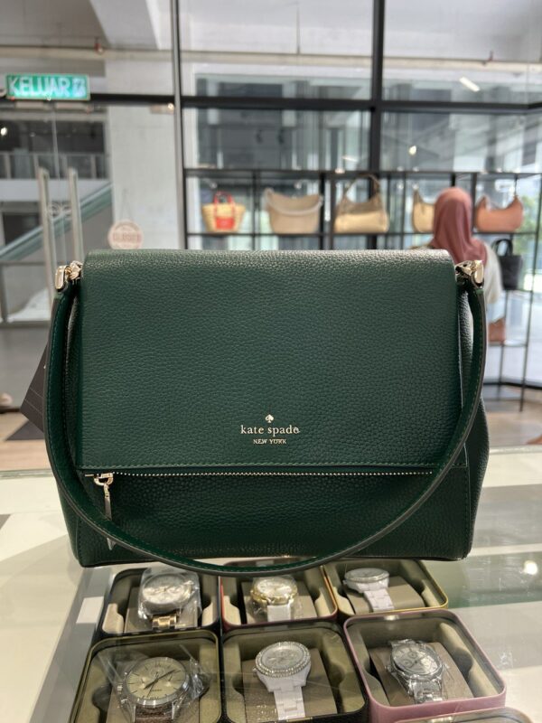Kate Spade Leila Medium Flap Shoulder (Deep Jade)