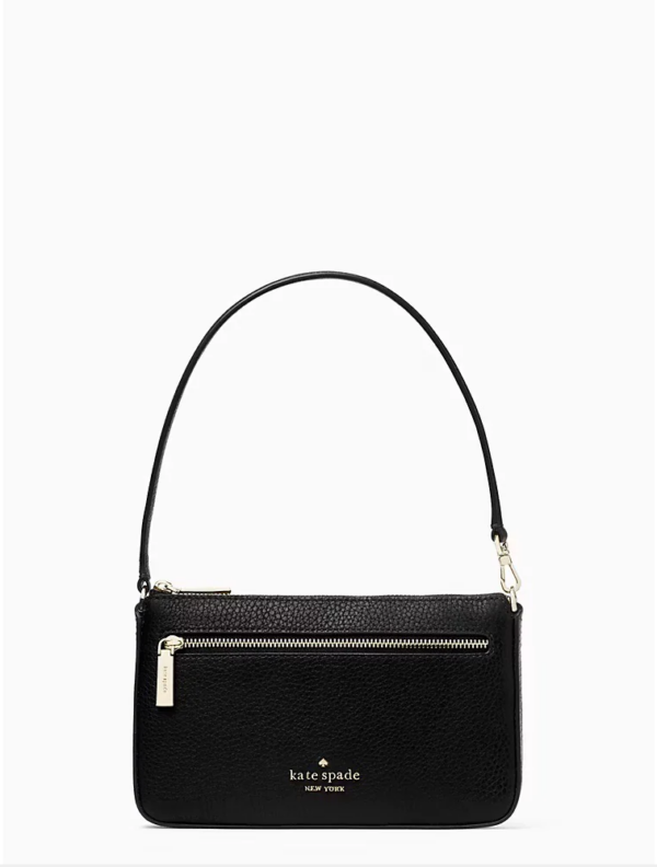 Kate Spade Leila Pebbled Leather Convertible Wristlet (Black)
