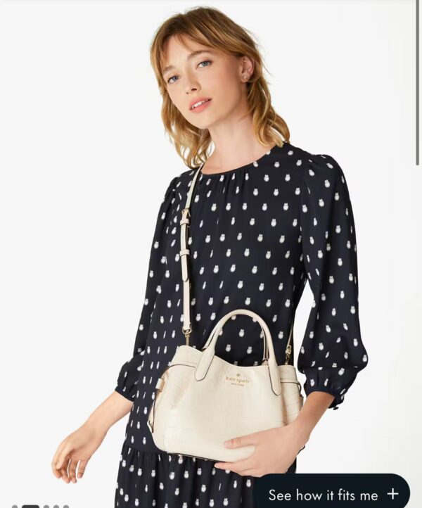 Kate Spade Dumpling Croc Embossed Small Satchel (Bare) - Image 2