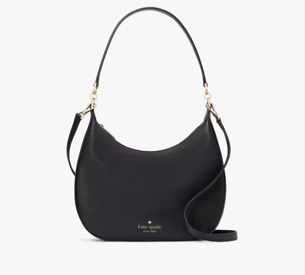 Kate Spade Janie Pebbled Leather Shoulder Bag (Black)