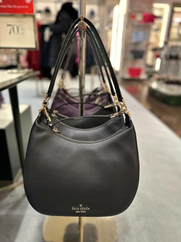 Kate Spade Janie Pebbled Leather Shoulder Bag (Black) - Image 5