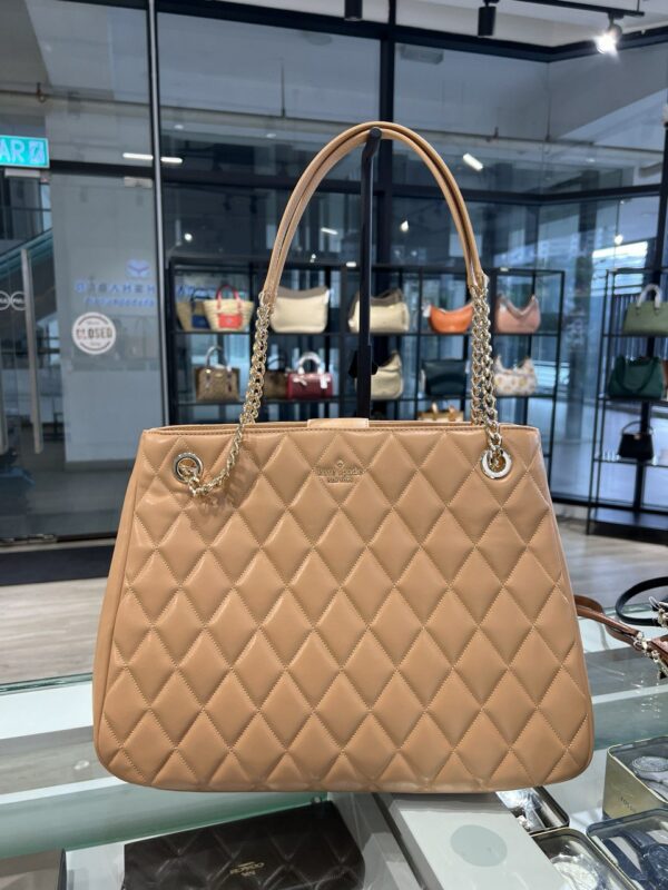 Kate Spade Carey Smooth Quilted Leather Tote (Tiramisu) - Image 5