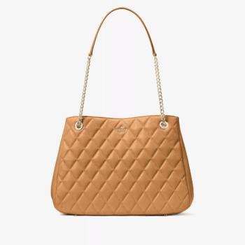 Kate Spade Carey Smooth Quilted Leather Tote (Tiramisu)
