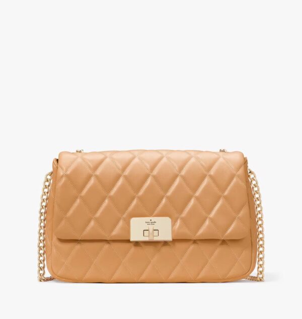 Kate Spade Carey Smooth Quilted Leather Medium Flap Shoulder Bag (Tiramisu)