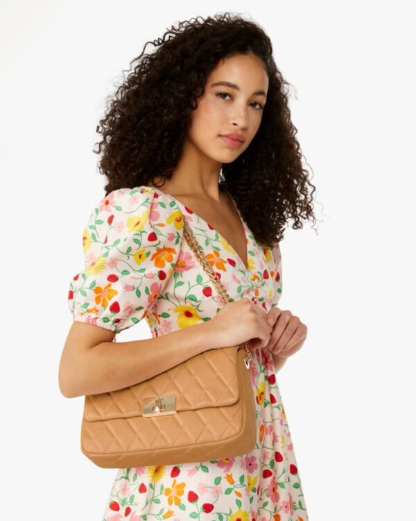 Kate Spade Carey Smooth Quilted Leather Medium Flap Shoulder Bag (Tiramisu) - Image 2