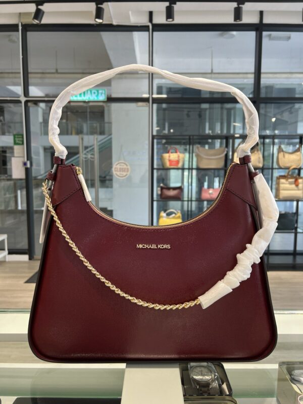 Michael Kors Wilma Large Leather Shoulder Bag (Dark Cherry)