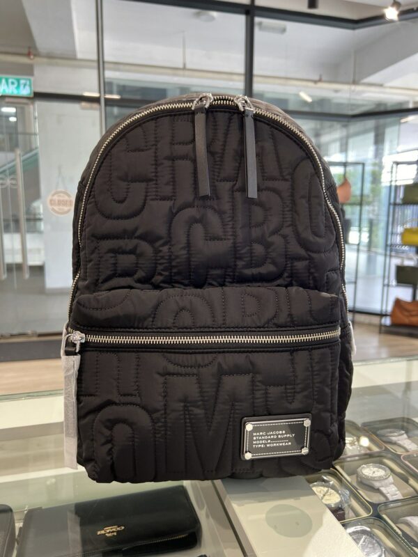 Marc by Marc Jacobs Nylon Jumbled Logo Backpack (Black)