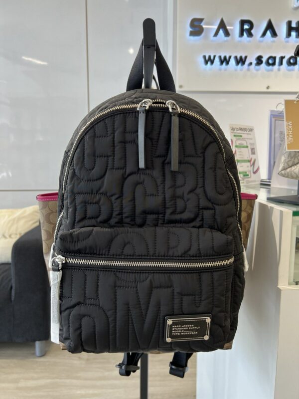 Marc by Marc Jacobs Nylon Jumbled Logo Backpack (Black) - Image 5