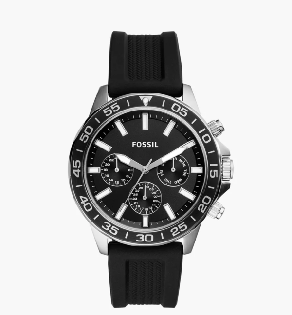 Fossil Bannon Multifunction Black Silicone Watch Men (BQ2494)