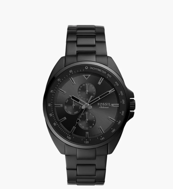 Fossil Autocross Multifunction Black Stainless Steel Watch Men (BQ2551)