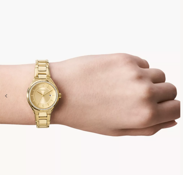 Fossil Eevie Three-Hand Date Gold-Tone Stainless Steel Watch (BQ3801) - Image 3