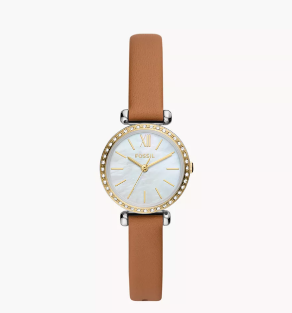 Fossil Tillie Mini Three-Hand Brown Leather Watch Women (BQ3900)