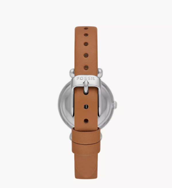 Fossil Tillie Mini Three-Hand Brown Leather Watch Women (BQ3900) - Image 3