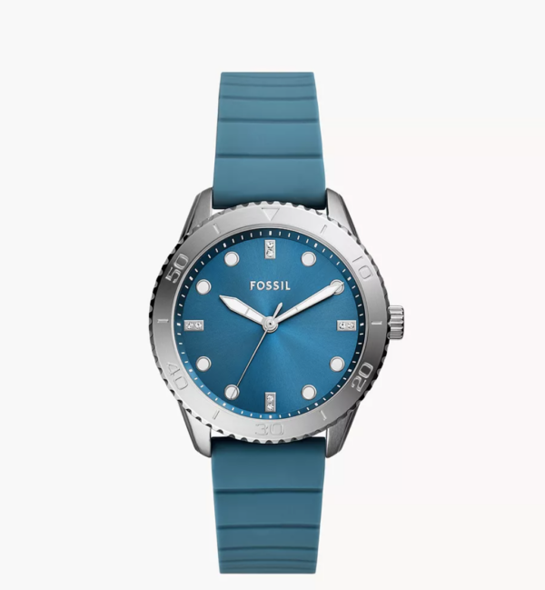 Fossil Dayle Three-Hand Blue Silicone Women Watch (BQ3939)
