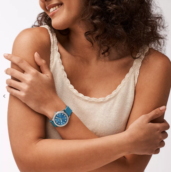 Fossil Dayle Three-Hand Blue Silicone Women Watch (BQ3939) - Image 2