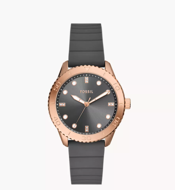 Fossil Dayle Three-Hand Gray Silicone Watch Women (BQ3950)