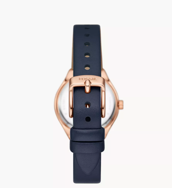 Fossil Eevie Three-Hand Date Navy Leather Watch Women (BQ3956) - Image 3