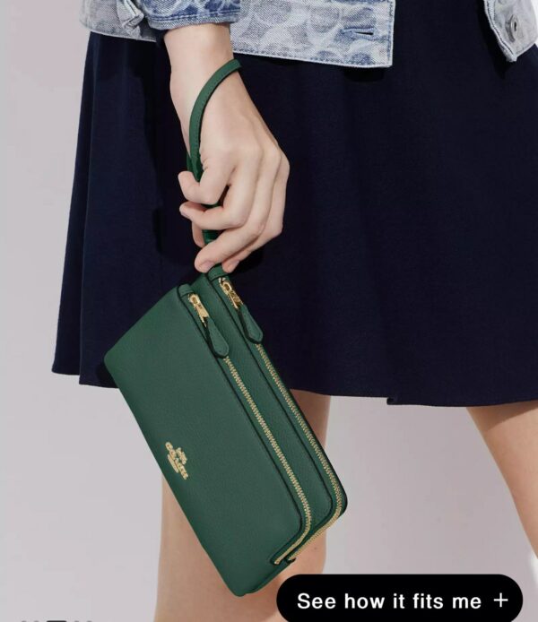 Coach Double Zip Wallet (Dark Pine) - Image 3