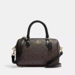Coach Rowan Satchel Bag In Signature Canvas (Brown Black)