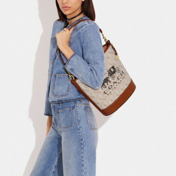 Coach Dakota Bucket Bag With Horse And Carriage (Saddle)- Boutique Transfer - Image 2