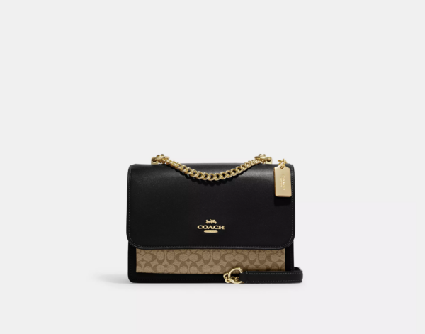 Coach Klare Crossbody Bag In Micro Signature Canvas (Khaki/Black) RSKF