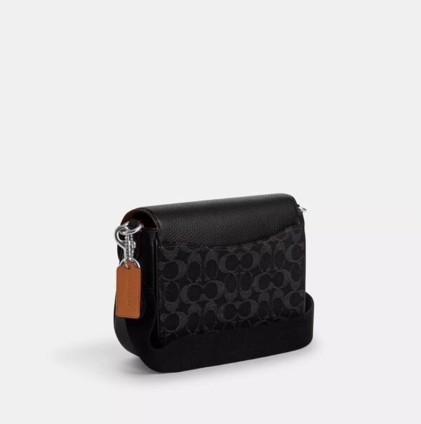 Coach Amelia Saddle Bag in Signature Denim (Black) - Image 3