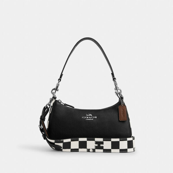 Coach Teri Shoulder Bag With Checkerboard Print (Black)