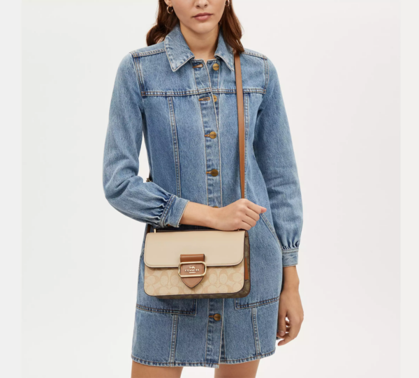 As Is Display Item : Coach Large Morgan Square Crossbody In Blocked Signature Canvas (Khaki Multi) - Image 2