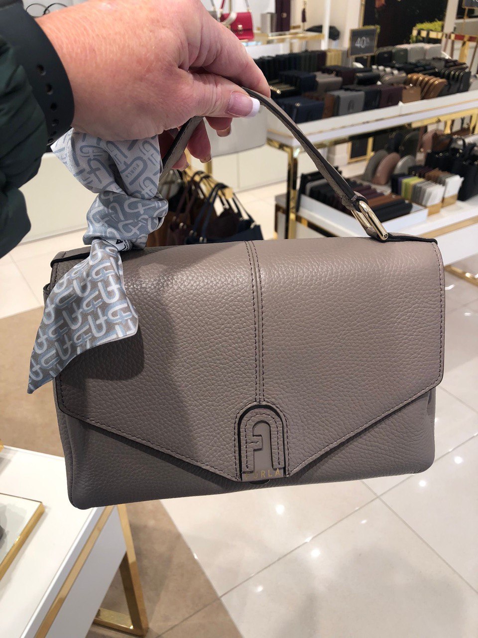 Furla Dafne Small Top Handle (Grey) | Butik Sarah Shaber