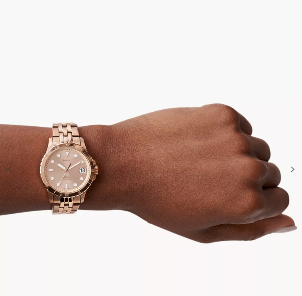 Fossil FB-01 Three-Hand Date Rose Gold-Tone Stainless Steel Watch Women (ES4748) - Image 4