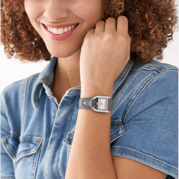 Fossil Harwell Three-Hand Light Grey LiteHide™ Leather Watch Women (ES5265) - Image 2