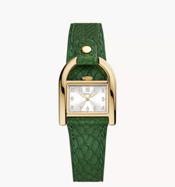 Fossil Harwell Three-Hand Green LiteHide™ Leather Watch Women (ES5267)