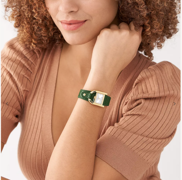 Fossil Harwell Three-Hand Green LiteHide™ Leather Watch Women (ES5267) - Image 2