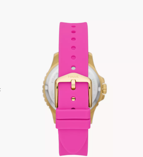 Fossil FB-01 Three-Hand Date Pink Silicone Watch Women (ES5290) - Image 3