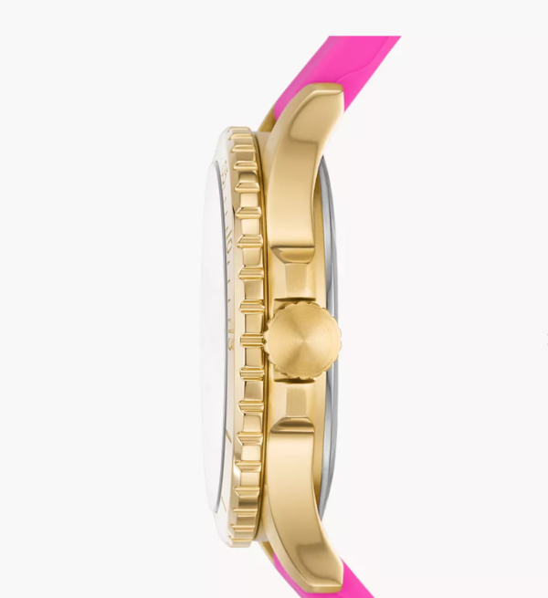 Fossil FB-01 Three-Hand Date Pink Silicone Watch Women (ES5290) - Image 4