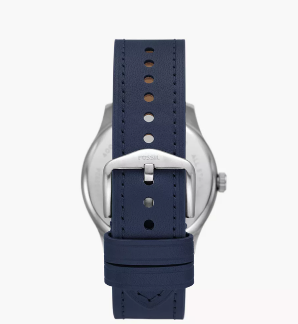 Fossil Dayliner Three-Hand Navy Leather Watch Men (FS5924) - Image 3