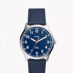 Fossil Dayliner Three-Hand Navy Leather Watch Men (FS5924)