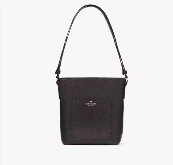 Kate Spade Elsie Pebbled Leather Bucket Bag (Black)