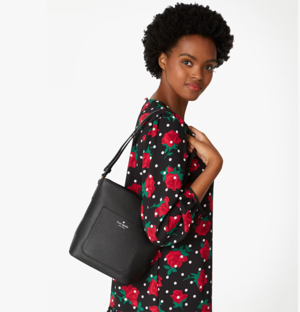 Kate Spade Elsie Pebbled Leather Bucket Bag (Black) - Image 2