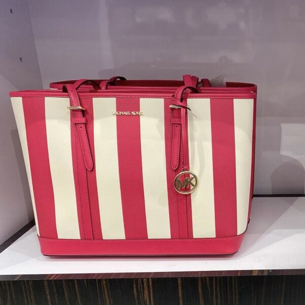 Michael Kors Jet Set Travel Large Top Zip Shoulder Tote (Pink Multi)