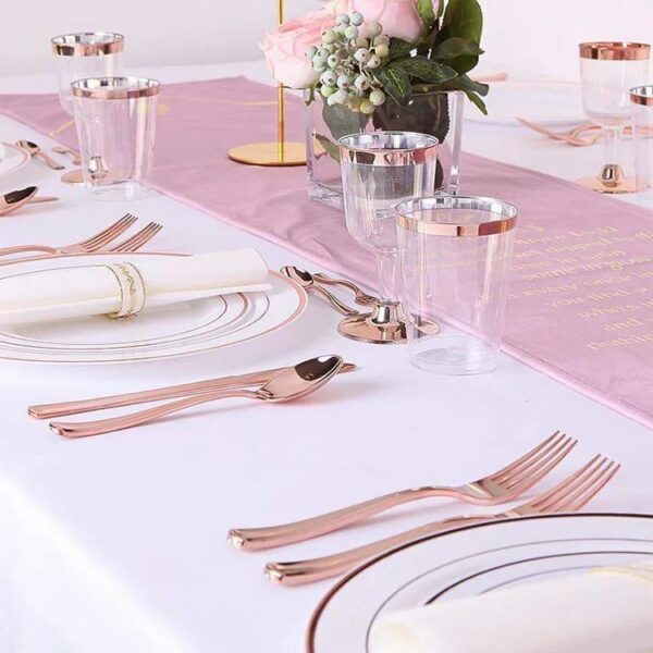 EPPIBOX Premium Disposable Tableware Set 175 pcs (Rosegold) - Image 7
