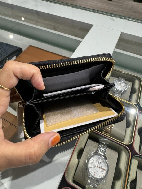 Michael Kors Jet Set Medium Zip Around Card Case Coin Pouch Wallet (Black) - Image 3