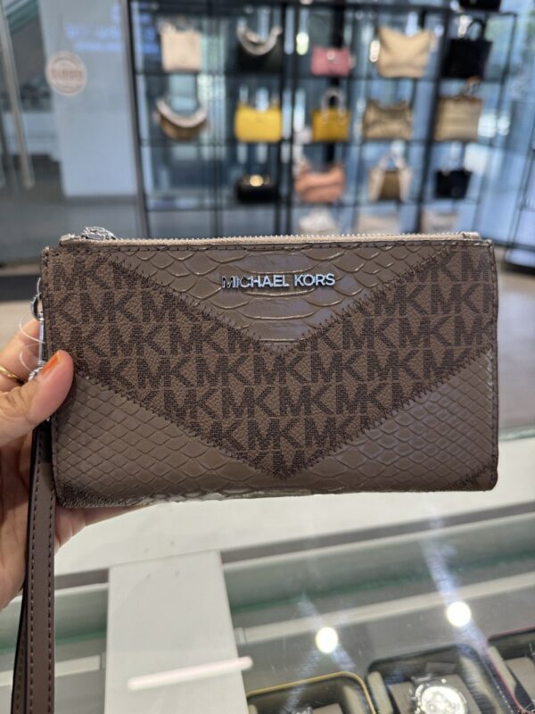 Michael Kors Jet Set Travel Large Double Zip Wallet Wrislet(Dusk Multi)