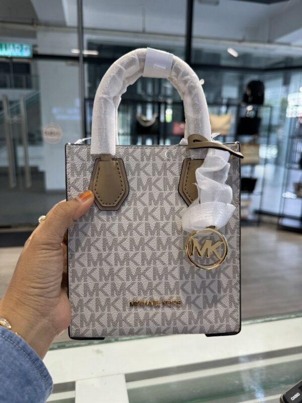 Michael Kors Mercer Extra-Small Logo and Leather Crossbody Bag (Camel Multi)