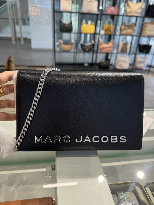 Marc Jacobs Party On A Chain Crossbody Leather Bag (Black)