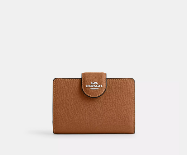 Coach Medium Corner Zip Wallet (Light Saddle)