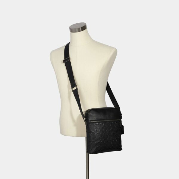 Coach Houston Flight Bag In Signature Embossed Leather (Black) - Image 2